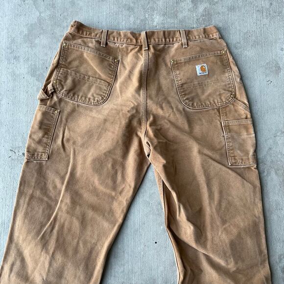 Vintage Y2K Carhartt brown double knee work wear carpenter pants - Picture 6 of 10